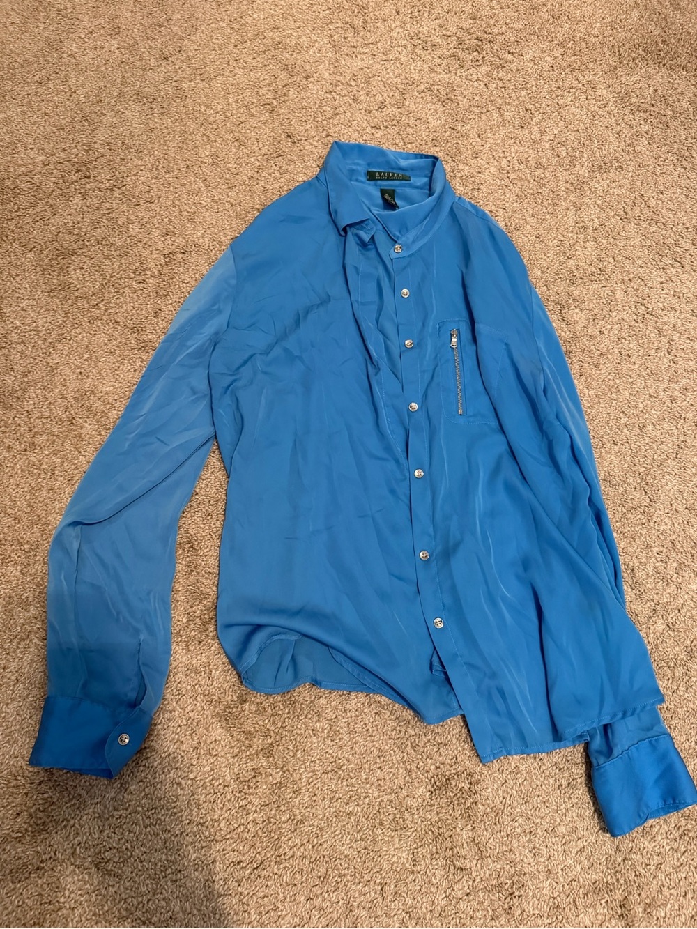 Ralph Lauren Teal Blue Button-Front Shirt